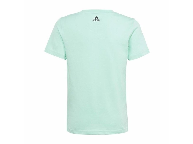 Детски Тениска с къс ръкав Adidas Linear Logo Зелен Аквамарин