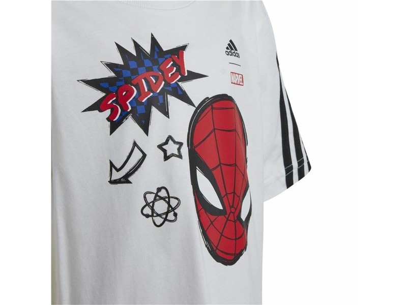 Детски Тениска с къс ръкав Adidas Spider-Man Бял