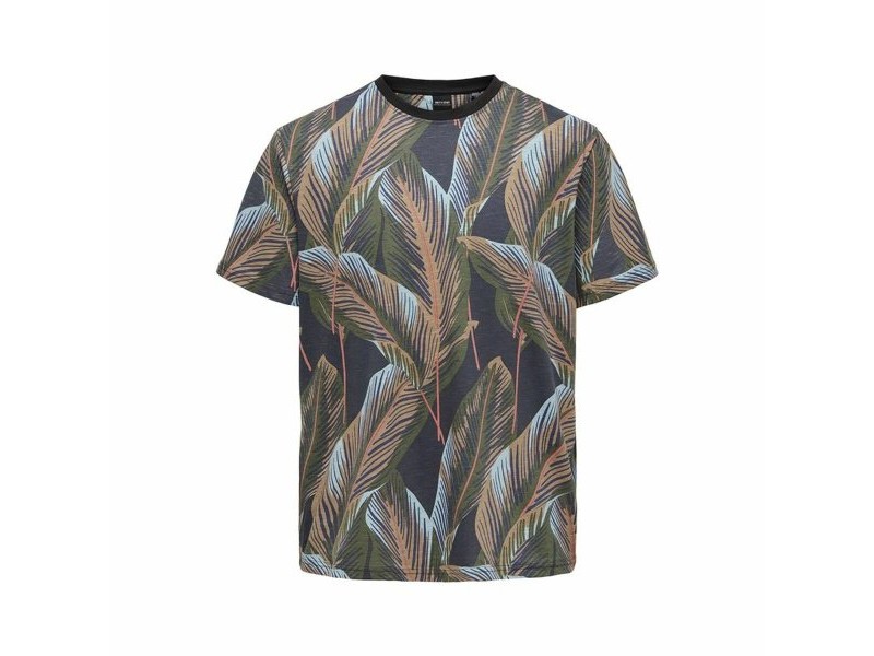 Мъжка тениска с къс ръкав Only & Sons Onskobe Reg Banana Leaf Черен