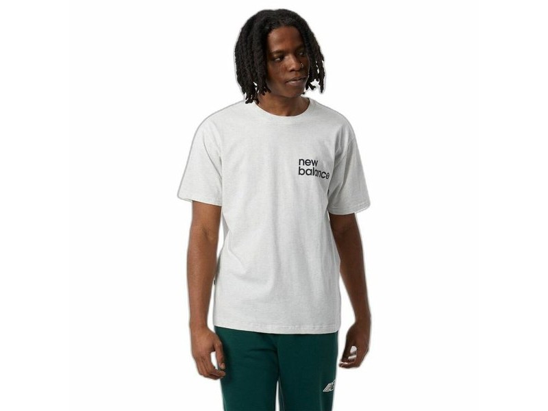 Мъжка тениска с къс ръкав New Balance Nb Essentials Graphic 1 Sah Бял