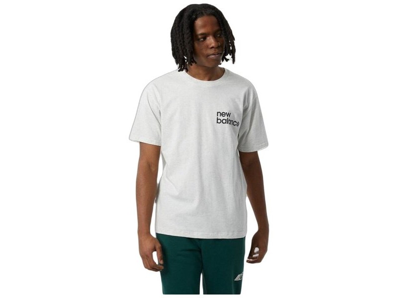 Мъжка тениска с къс ръкав New Balance Nb Essentials Graphic 1 Sah Бял