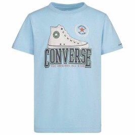 Детски Тениска с къс ръкав Converse Script Sneaker Gfx Небесно синьо