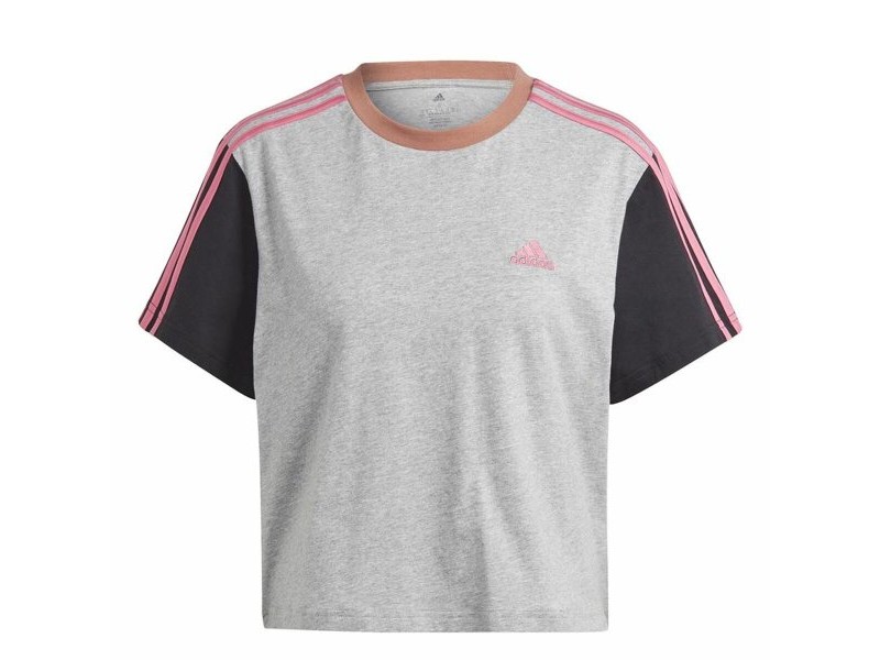 Дамска тениска с къс ръкав Adidas 3S Cr Сив
