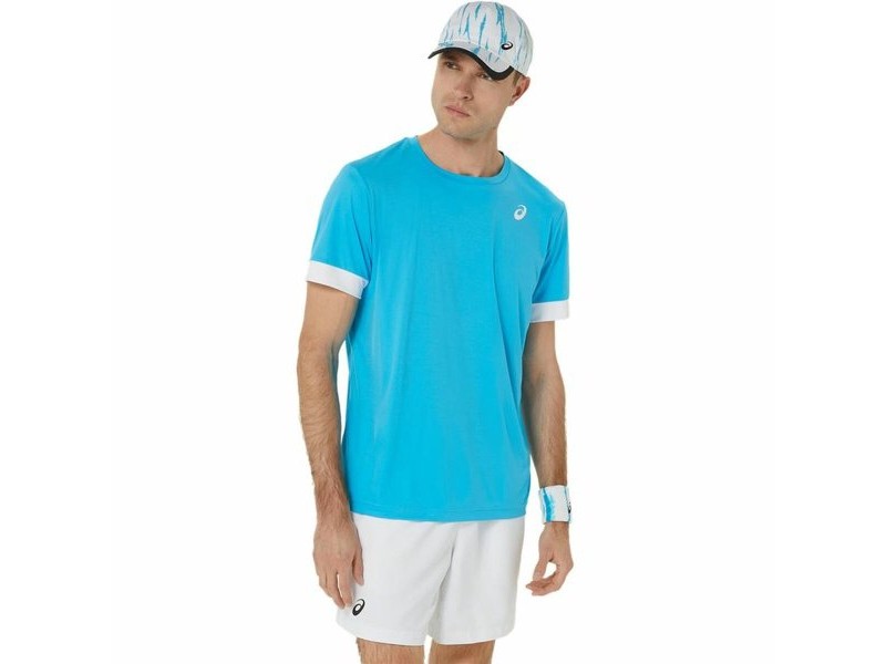Тениска без Ръкави Asics Court Ss Top Небесно синьо Тенис