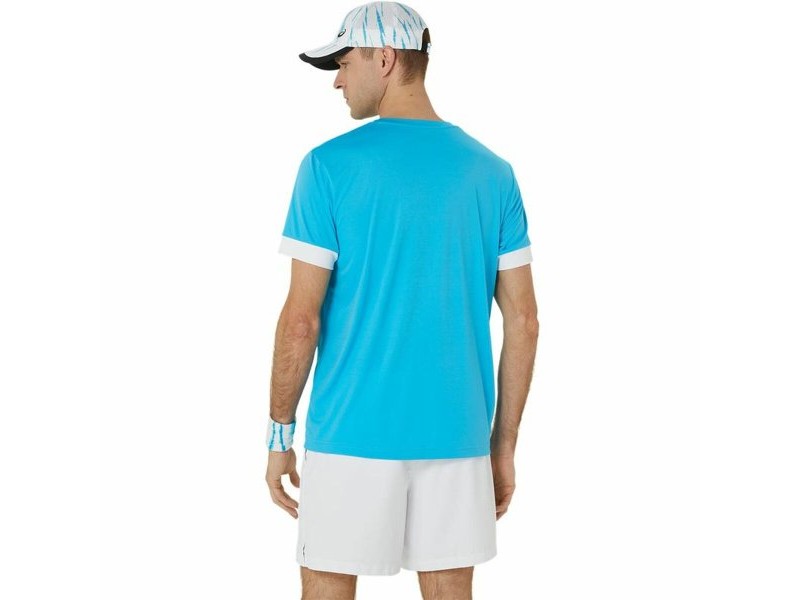 Тениска без Ръкави Asics Court Ss Top Небесно синьо Тенис