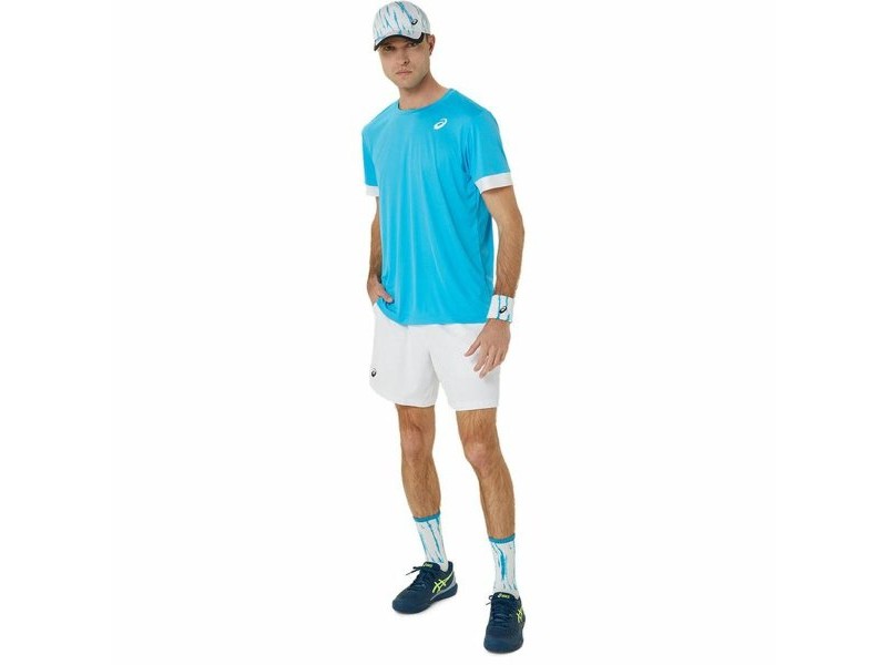 Тениска без Ръкави Asics Court Ss Top Небесно синьо Тенис