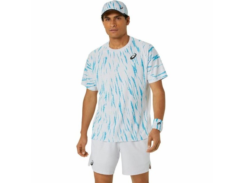 Тениска без Ръкави Asics Game Ss Top Бял Светло син Тенис