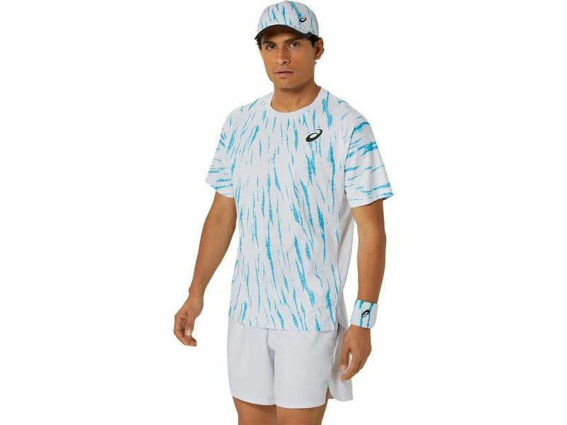 Тениска без Ръкави Asics Game Ss Top Бял Светло син Тенис
