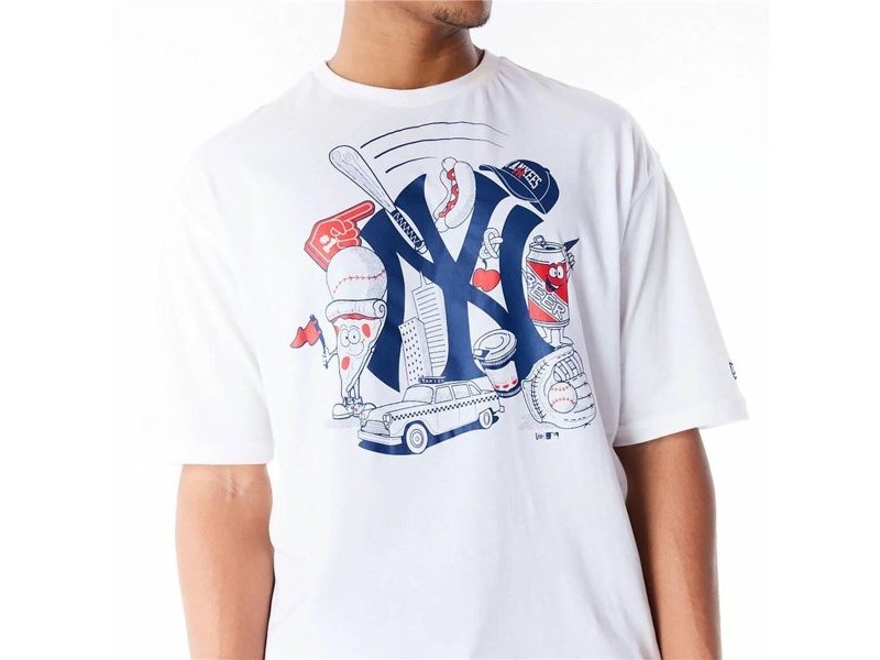 Мъжка тениска с къс ръкав New Era MLB FOOD GRPHC OS New York Yankees Бял