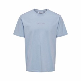 Мъжка тениска с къс ръкав Only & Sons Onslevi Life Reg Text Eventide Индиго