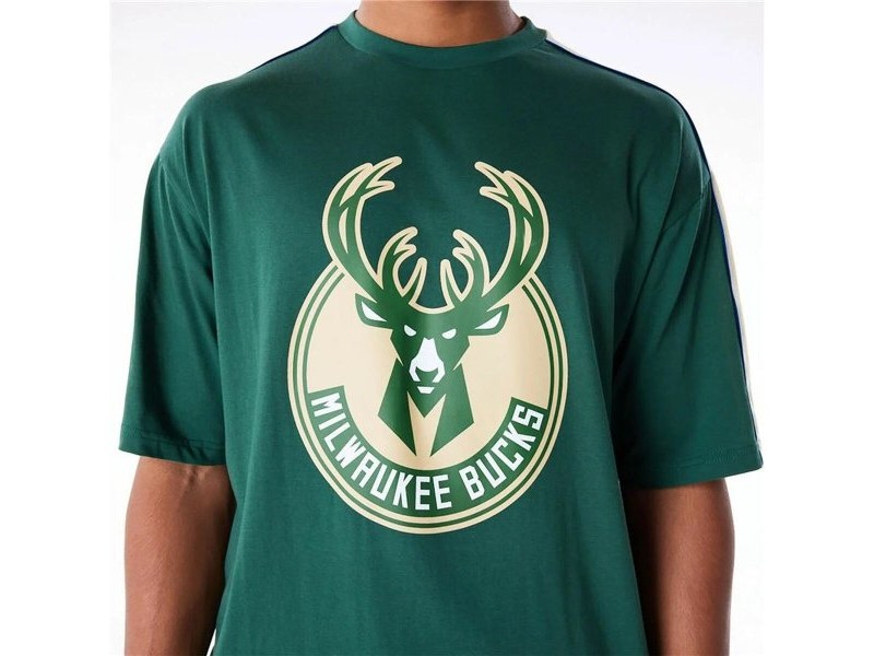 Мъжка тениска с къс ръкав New Era NBA PANEL OS Milwaukee Bucks Светло Зелено