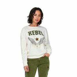Дамски суичър без качулка Only Onllayla L/S Wings Бял