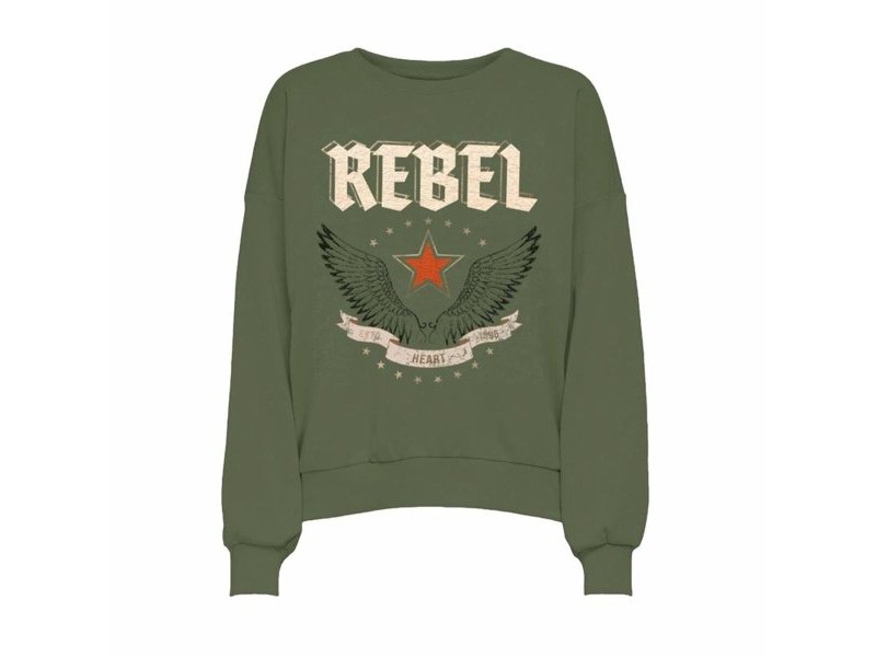 Дамски суичър без качулка Only Onllayla L/S Wings O-Neck Син