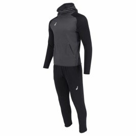 Спортен Костюм за Възрастни Joluvi Hood Ran Черен Сив Мъже