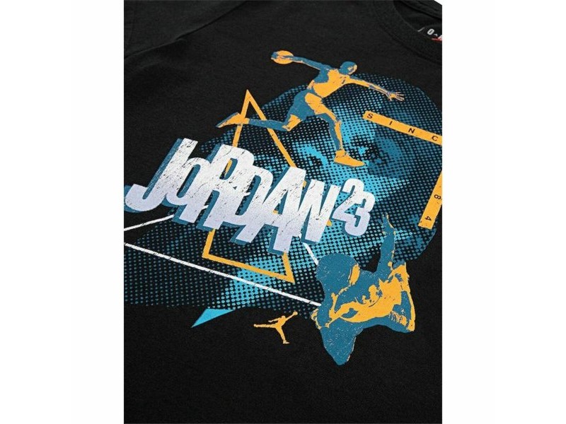 Детски Тениска с къс ръкав Jordan Jdb Jordan 3Peat Ss Черен