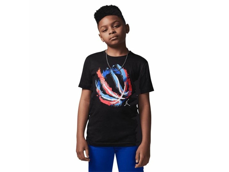 Детски Тениска с къс ръкав Jordan Jdb Bball Fire Ss Черен