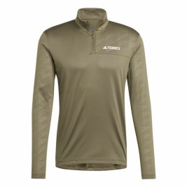 Мъжки суичър без качулка Adidas Mt Half Zi Ls Кафяв