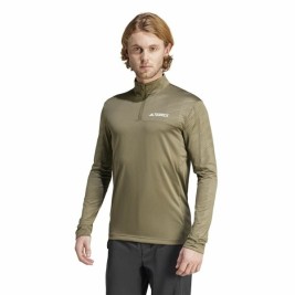 Мъжки суичър без качулка Adidas Mt Half Zi Ls Кафяв