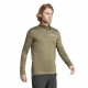 Мъжки суичър без качулка Adidas Mt Half Zi Ls Кафяв