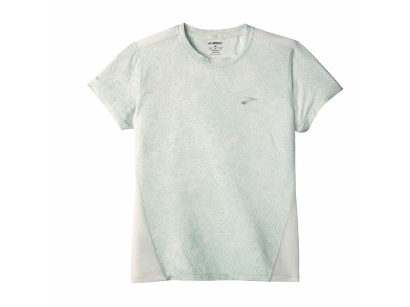 Мъжка тениска с къс ръкав Brooks Sprint Free Sleeve Бял Светло син