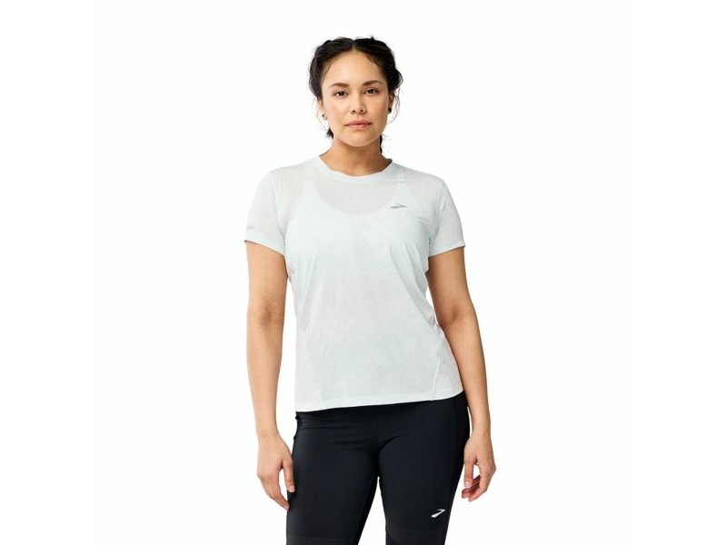 Мъжка тениска с къс ръкав Brooks Sprint Free Sleeve Бял Светло син