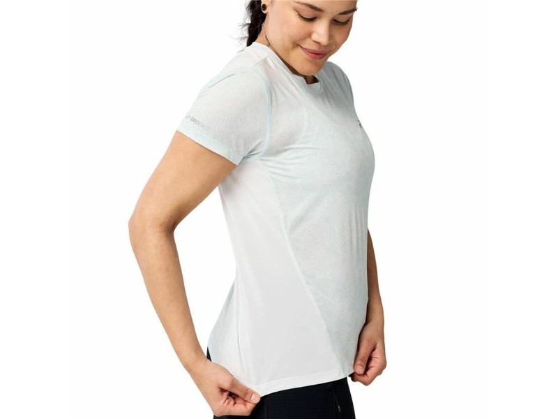 Мъжка тениска с къс ръкав Brooks Sprint Free Sleeve Бял Светло син