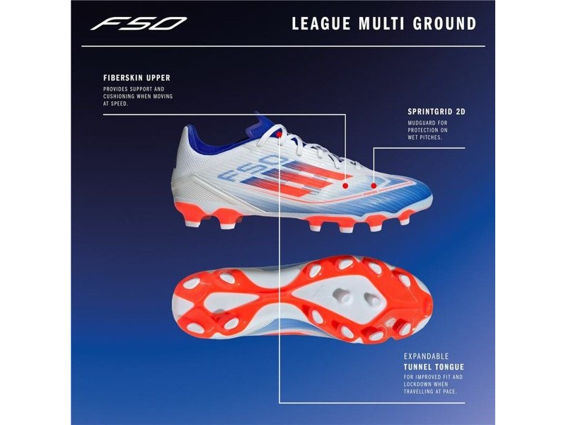 Футболни Ботуши за Възрастни Adidas F50 League Бял