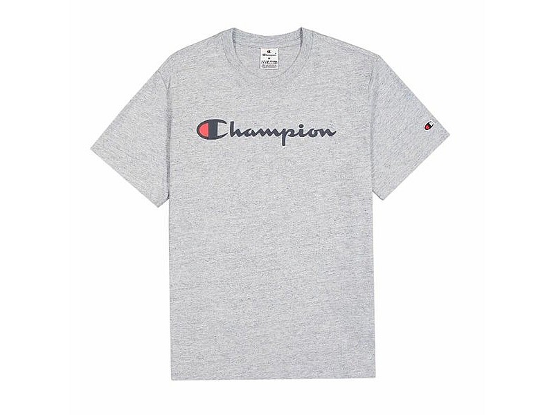 Мъжка тениска с къс ръкав Champion Crewneck Светло сив Мъжка тениска с къс ръкав Champion Crewneck Светло сив