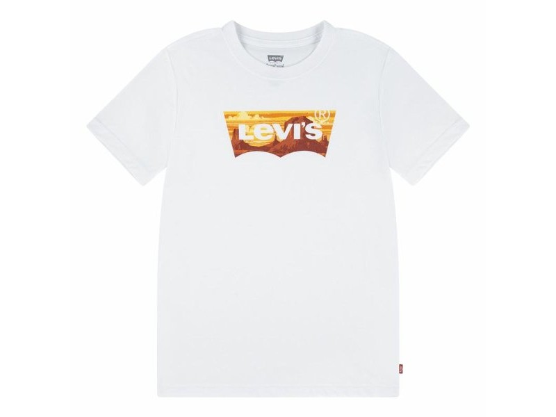 Детски Тениска с къс ръкав Levi's Lvb Golden Glow Batwing Бял
