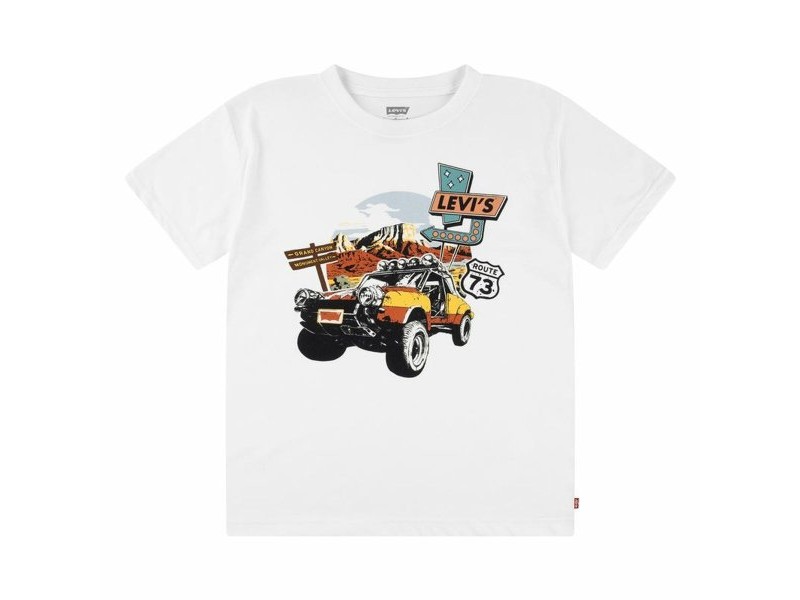 Детски Тениска с къс ръкав Levi's Lvb Day Trip Бял