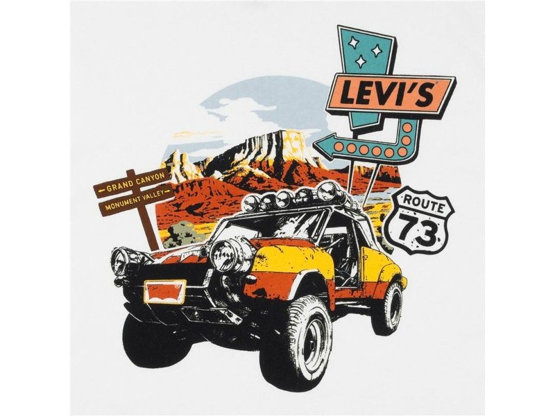 Детски Тениска с къс ръкав Levi's Lvb Day Trip Бял