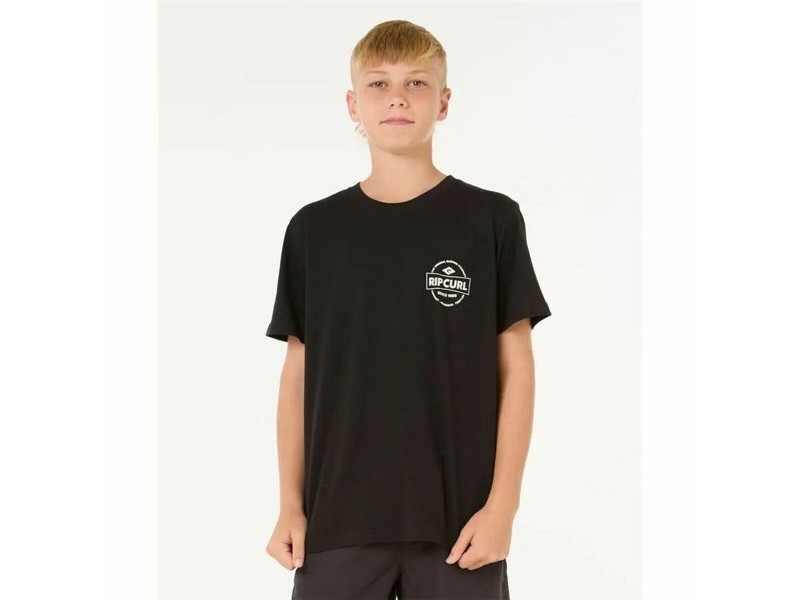 Детски Тениска с къс ръкав Rip Curl Staple Черен