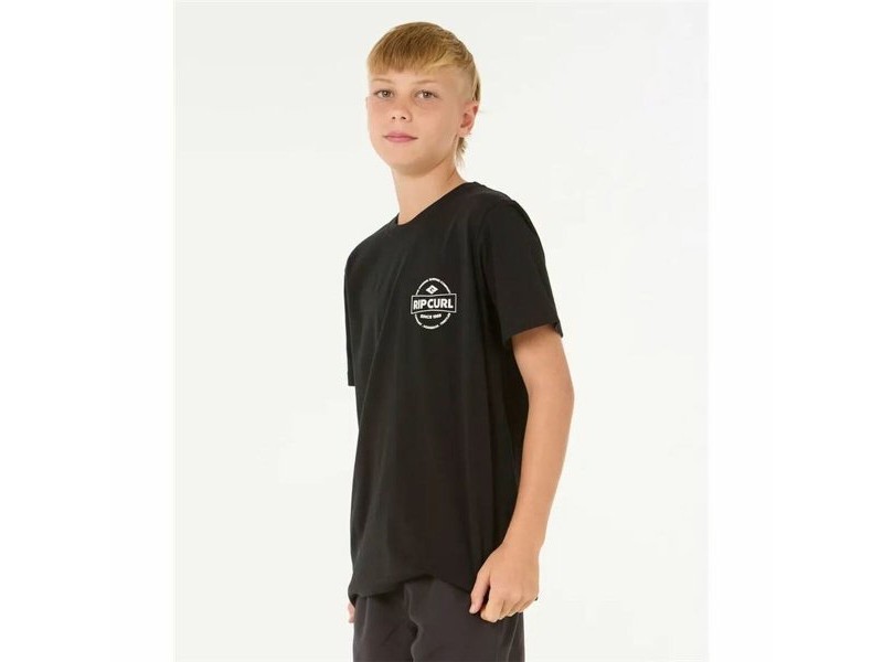 Детски Тениска с къс ръкав Rip Curl Staple Черен