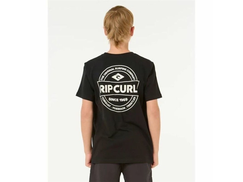 Детски Тениска с къс ръкав Rip Curl Staple Черен