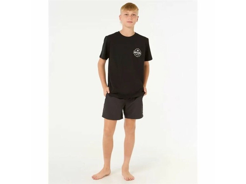 Детски Тениска с къс ръкав Rip Curl Staple Черен