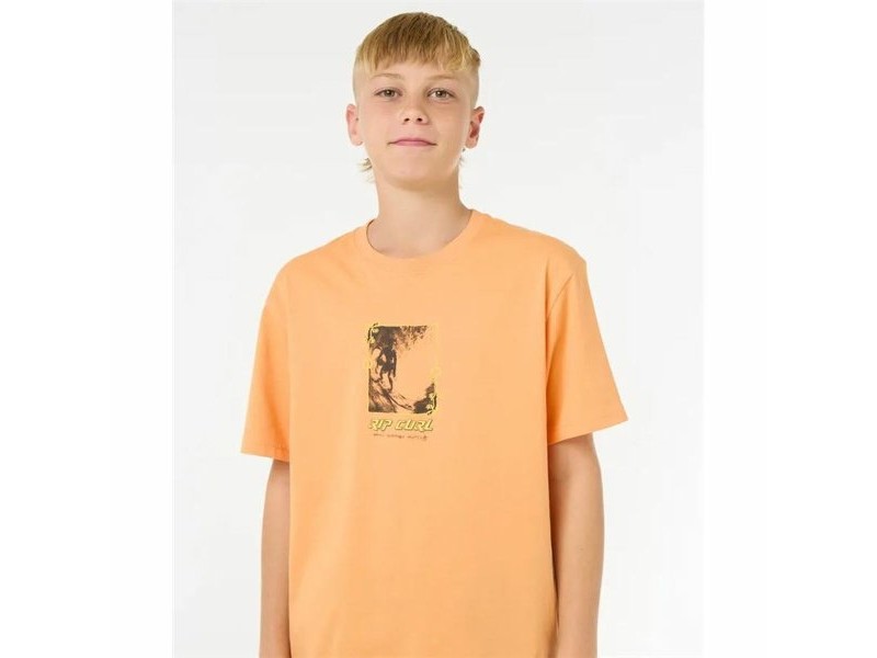 Детски Тениска с къс ръкав Rip Curl Raw Energy Frame Tee Оранжев