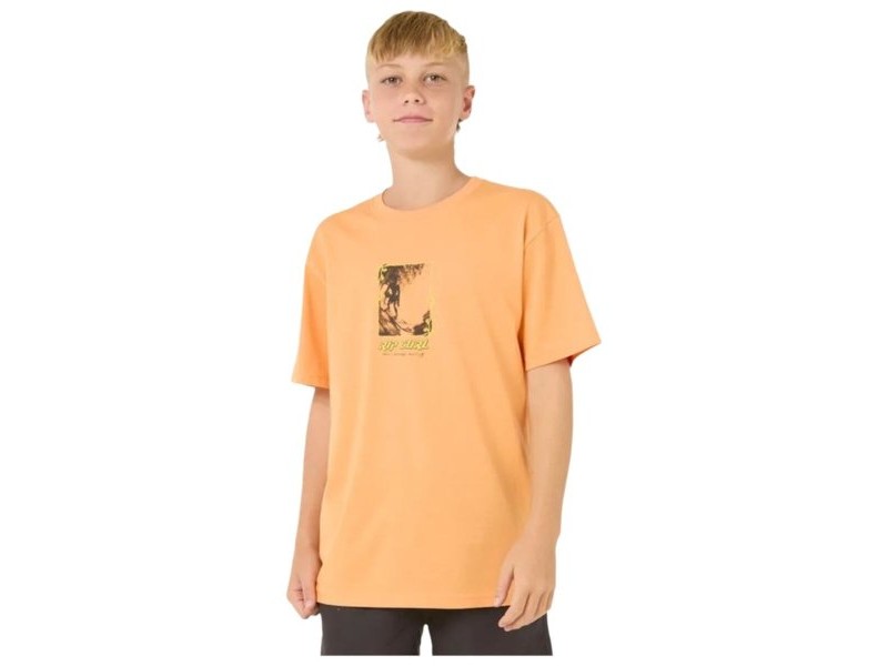 Детски Тениска с къс ръкав Rip Curl Raw Energy Frame Tee Оранжев