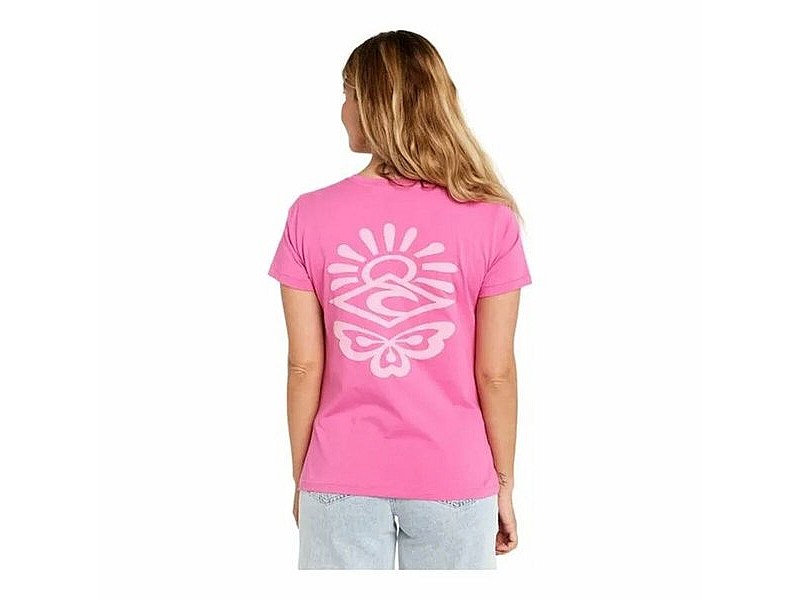 Дамска тениска с къс ръкав Rip Curl Re-Entry Crew Tee Розов Фуксия