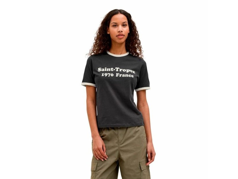 Дамска тениска с къс ръкав Jack & Jones Jxperle Reg Fit Черен