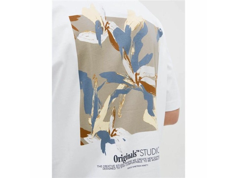 Мъжка тениска с къс ръкав Jack & Jones Jorvarenna Painted Бял