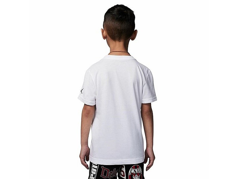 Детска тениска с къс ръкав Jordan Jdb Mj Brand Photo Ss Crew Бял Детска тениска с къс ръкав Jordan Jdb Mj Brand Photo Ss Crew Бял