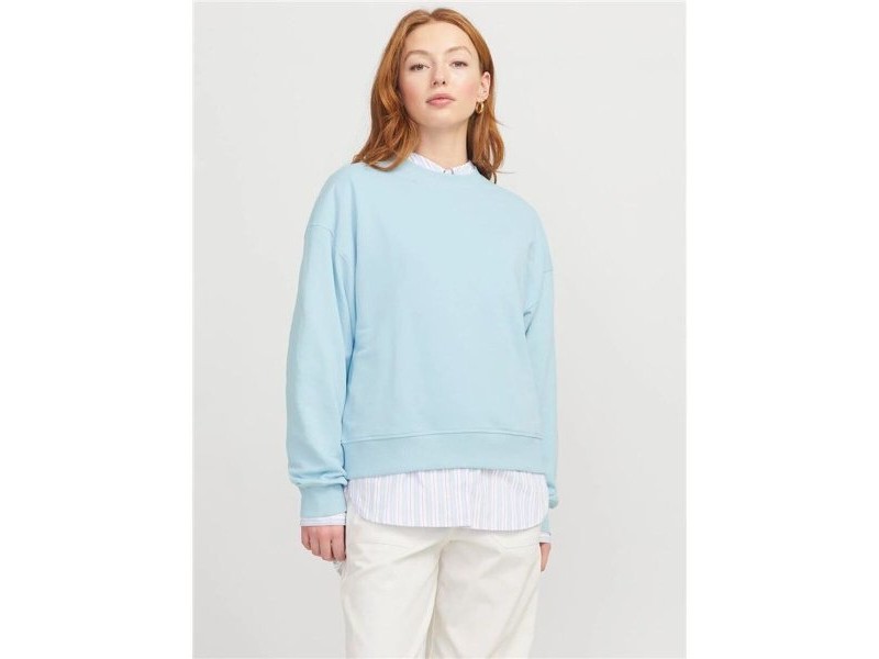 Дамски суичър без качулка Jack & Jones Jxalfa Rlx Lsw Светло син