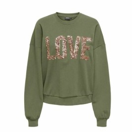 Дамски суичър без качулка Only Only Onlkatya L/S Love Маслина