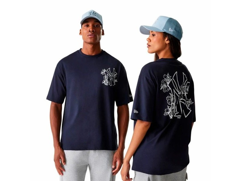 Мъжка тениска с къс ръкав New Era New Era Mlb Floral Grphc Os Neyyan Морско син