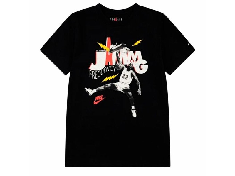 Детски Тениска с къс ръкав Jordan Mj Jamming Ss Черен