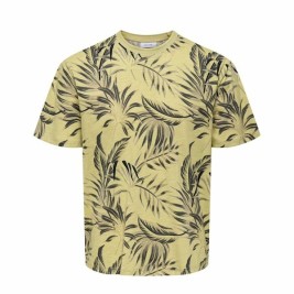 Мъжка тениска с къс ръкав Only & Sons Onskash Reg Leaf Aop Златен