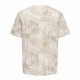 Мъжка тениска с къс ръкав Only & Sons Onskash Reg Leaf Aop Бежов