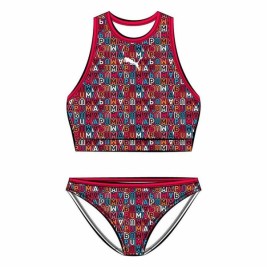 бански долна част за момичета Puma Printed Set Червен
