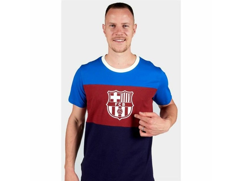 Мъжка Футболна Фланелка с Къс Ръкав F.C. Barcelona Син
