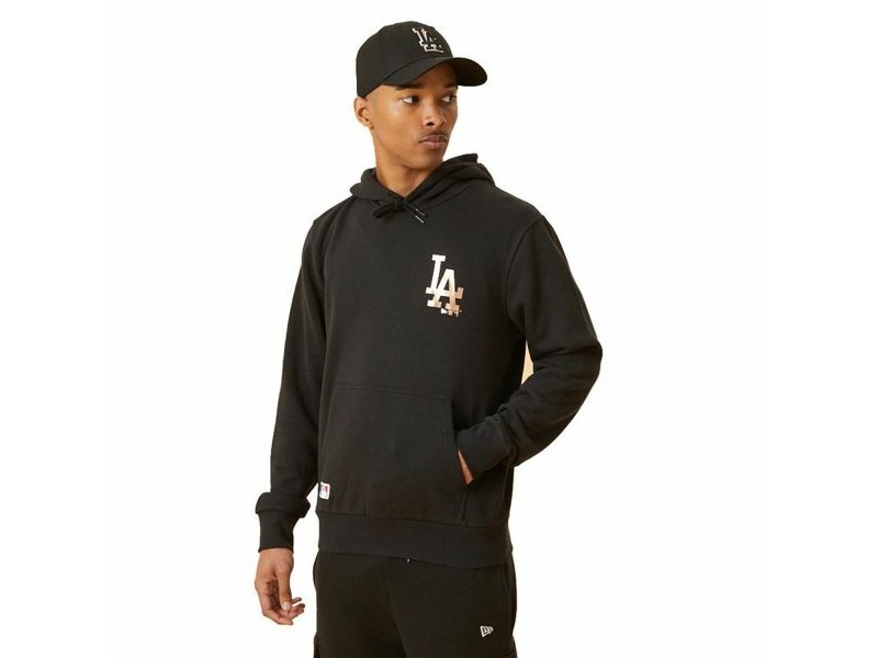 Мъжки суичър без качулка  LA Dodger Metallic Logo New Era Черен